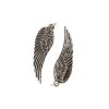 30mm Feathered Angel Wing Bead (Silver) (12 PCS) 