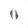 16mm Feathered Angel Wing Bead (Silver) (12 PCS) 