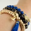 Project: Gold Wood Rondelle Bracelet with Tassel 
