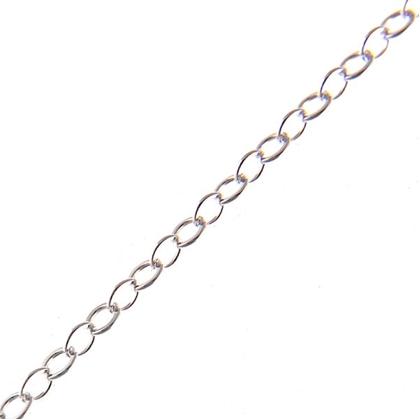 Sterling Silver, 2x1mm Round Cable Chain (Per Yard)