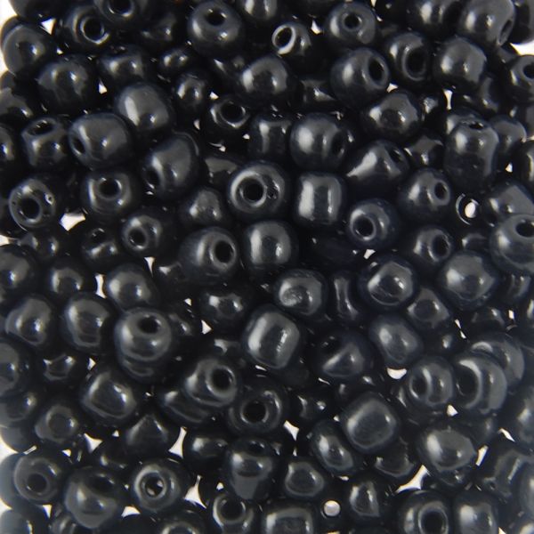 Opaque Seed Beads Size 6/0 -Black, 1LB (500 Grams) 