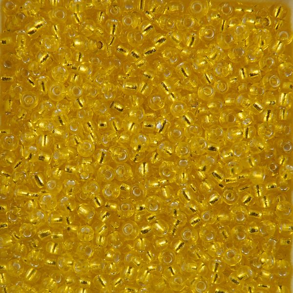 Silver-Lined Rocailles Size 6/0 -Yellow, 1LB (500 Grams) 