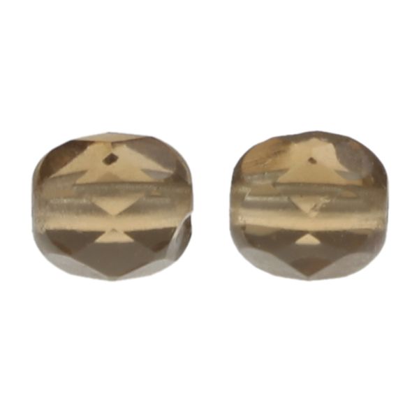 Fire-Polish Glass, Round Faceted Bead-Choose Size (Smoked Topaz)