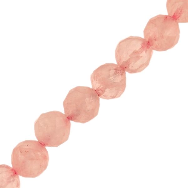 10mm Round Faceted Rose Quartz (16