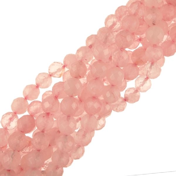10mm Round Faceted Rose Quartz (16