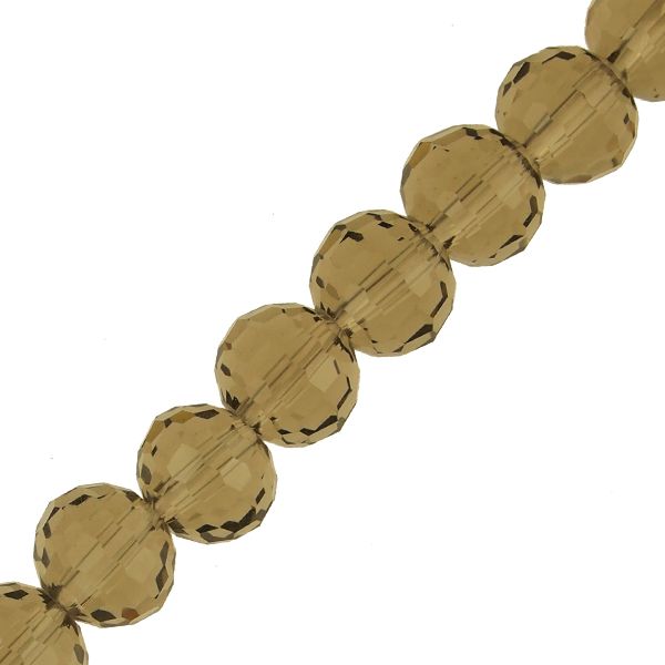 10mm Faceted Round, Smokey Quartz Beads (16