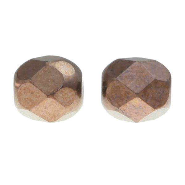 Fire-Polish Glass, 4mm Round Faceted Bead-Dark Bronze (300 Pieces)