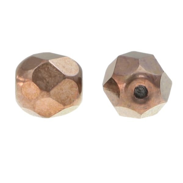 Fire-Polish Glass, 4mm Round Faceted Bead-Dark Bronze (300 Pieces)