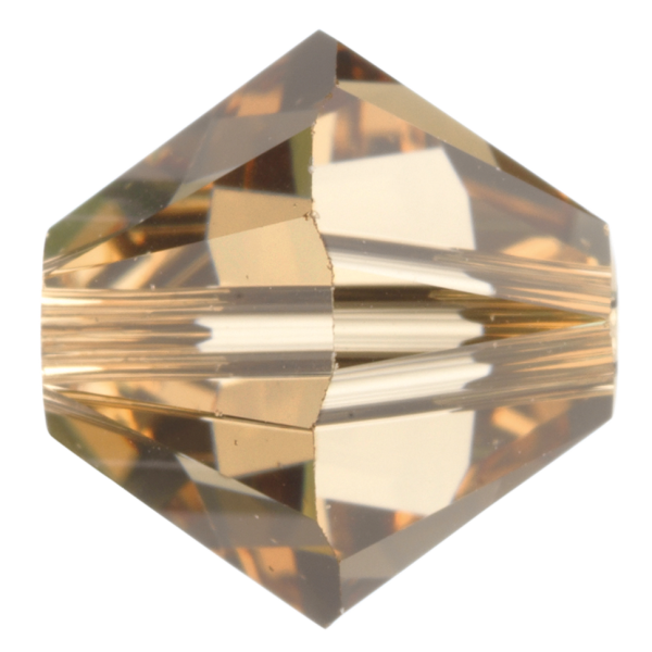 Preciosa Czech Crystal, Faceted Bicone Bead, Light Colorado Topaz (Choose Size)