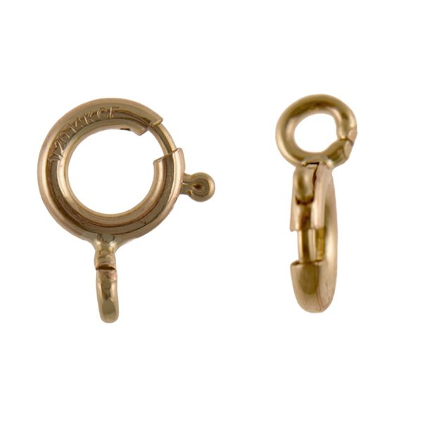 5.5mm Spring Ring Clasp, with Open Loop, Gold Filled (20 Pieces) 