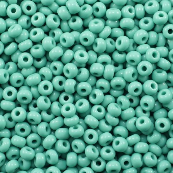 Czech Seed Beads Size 11/0 - Opaque Green Turquoise (Approx. 1/2 LB , 250 Grams) 