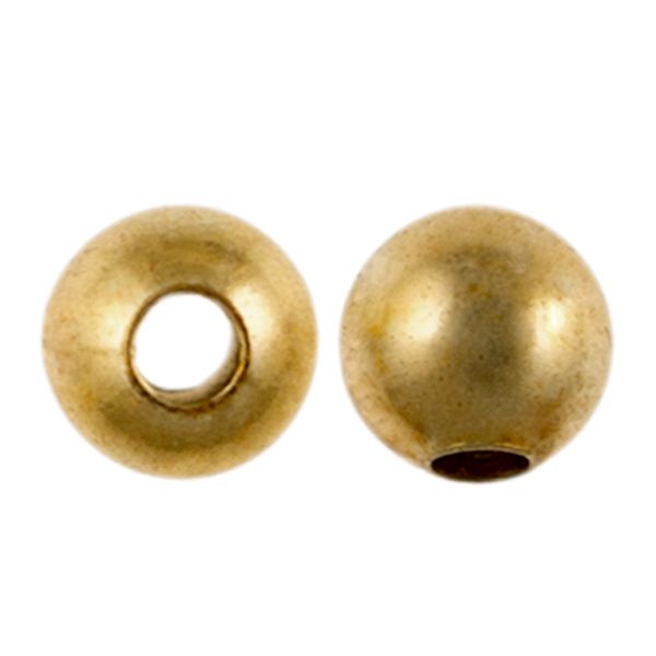6mm Smooth Round Metal Beads, Gold Plate (72 pieces)