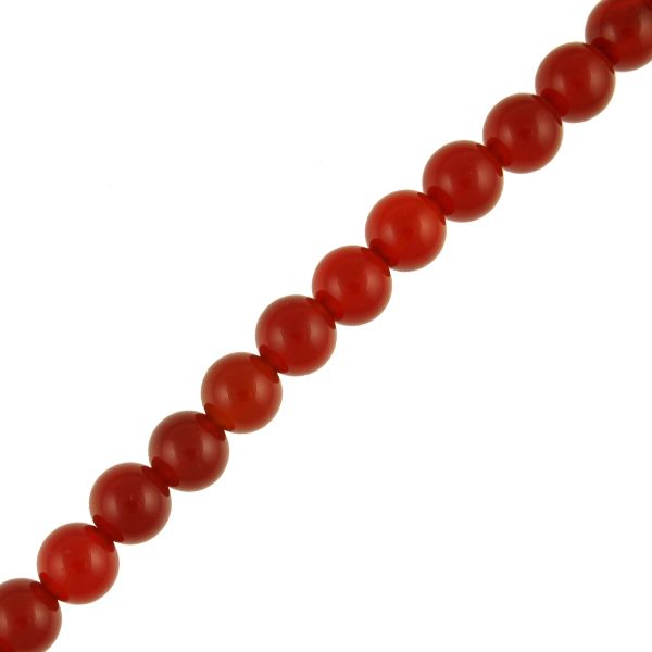 8mm Smooth Round, Red Carnelian Stone Beads (16