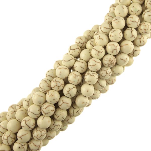 8mm Smooth Round White Stabilized Turquoise (16