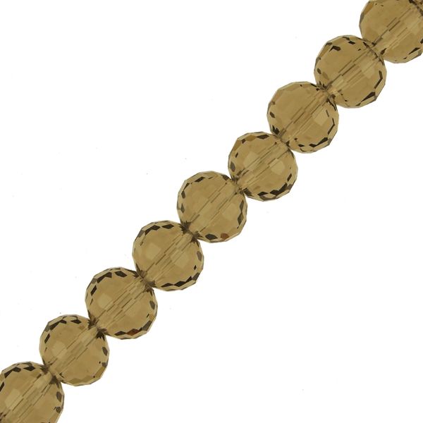8mm Faceted Round, Smokey Quartz Beads (16