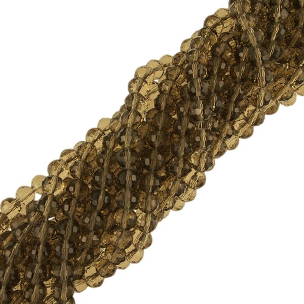 8mm Faceted Round, Smokey Quartz Beads (16