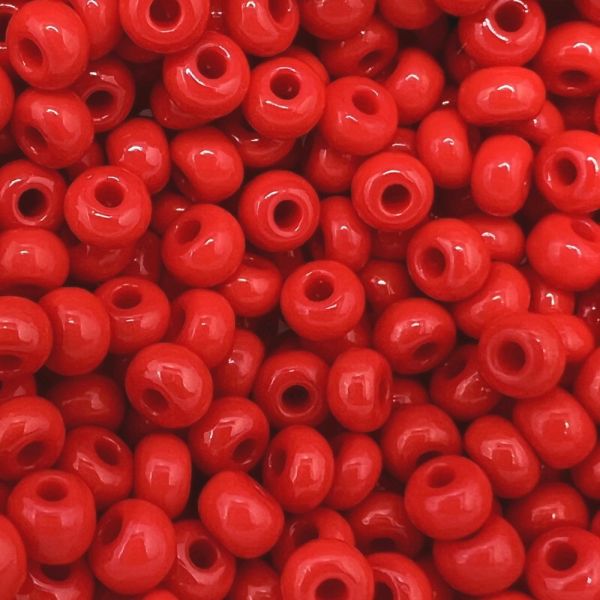 Czech Seed Beads Size 8/0 - Opaque Medium Cherry Red (Approx. 1/2 LB , 250 Grams) 