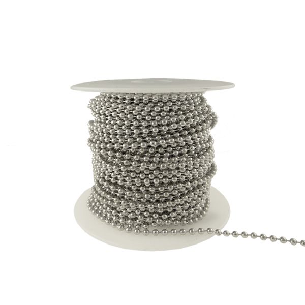 2.4mm Ball Chain-Silver (By Spool) (100FT) 
