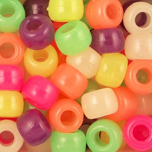 Pony Beads, 9x6mm, Glow-in-the-Dark (Choose Color) (650 Pieces)