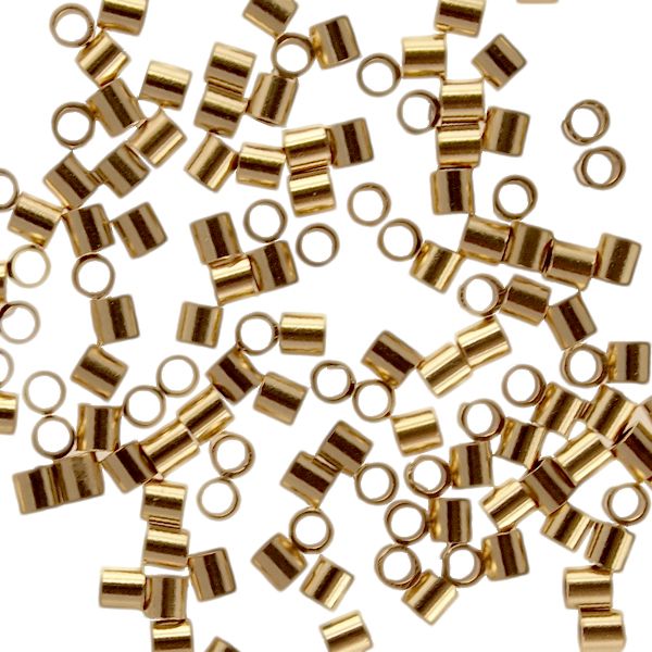 2mm Crimp Tube Bead, Gold Filled (50 Pieces)