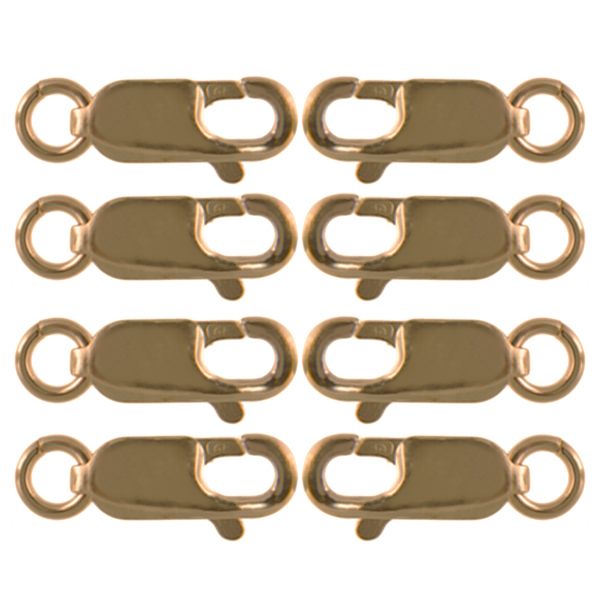 9mm Lobster Clasp w Ring, 14K Gold Filled (10 Pieces)