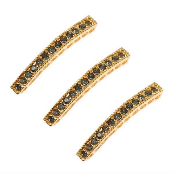 Rhinestone Bar (Blk Diamond/Gold) (6 Pieces)