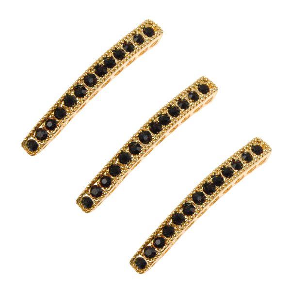 Rhinestone Bar (Jet/Gold) (6 Pieces)