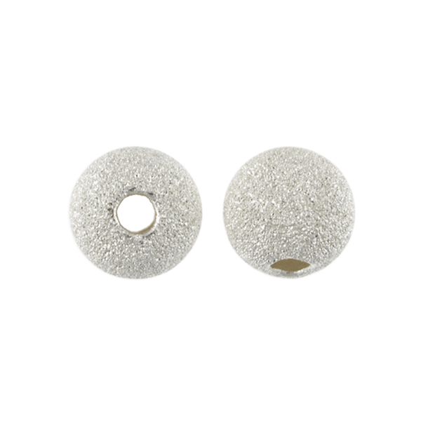 4mm Frosted Beads, Sterling Silver (20 Pieces)