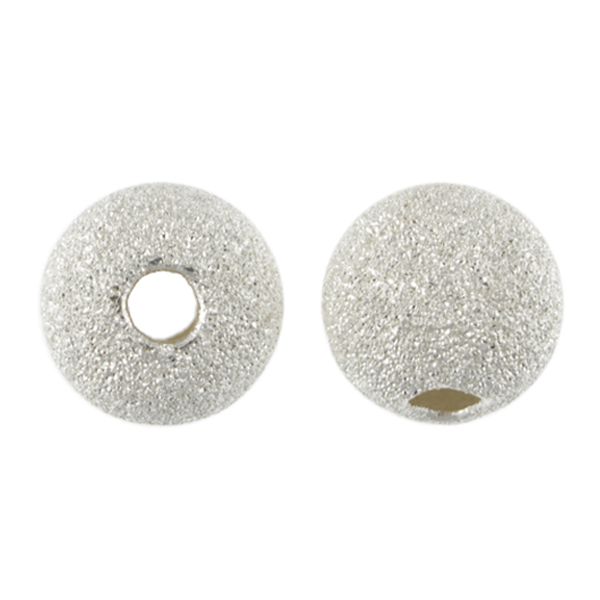 6mm Frosted Beads, Sterling Silver (10 Pieces)
