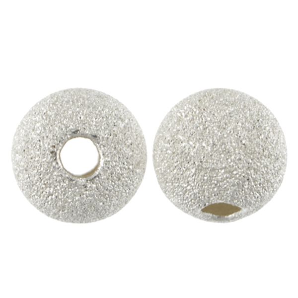 8mm Frosted Beads, Sterling Silver (10 Pieces)