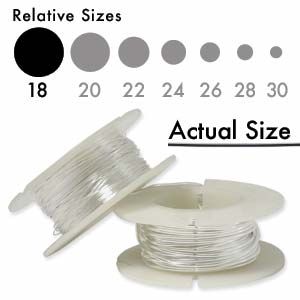 16 Ga. (1.29mm) Round Sterling Silver Wire, Half-Hard (1 OZ) 