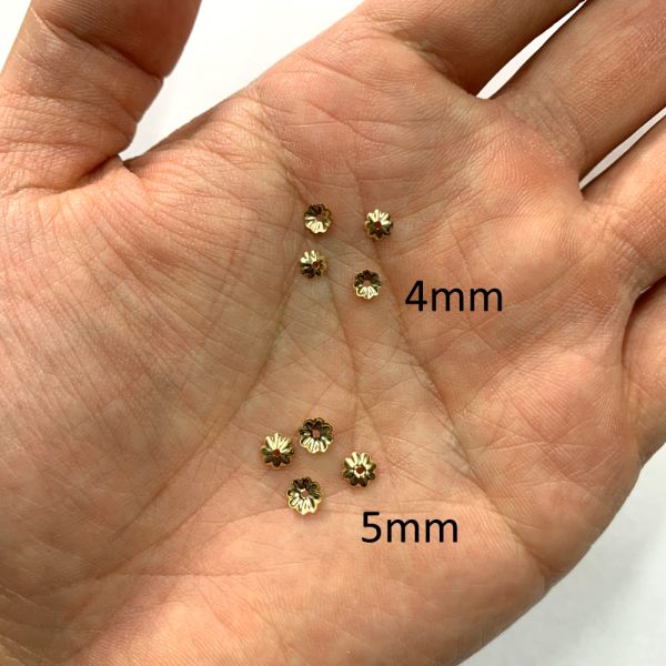 5mm Flower Bead Cap, Gold Filled (25 Pieces)