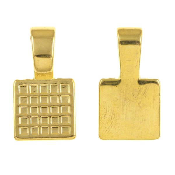 Square Glue-on Bail, 24x13mm, Gold (12 Pieces)