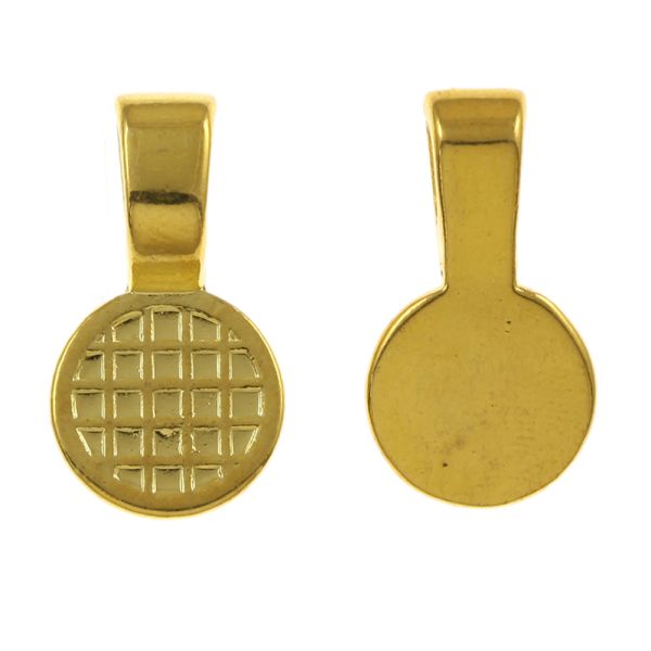 Round Glue-on Bail, 24x13mm, Gold (12 Pieces)