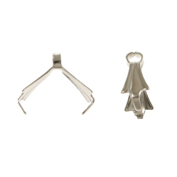 Triangle Ice Pick Bail, 10mm, Imit. Rhodium (72 Pieces)