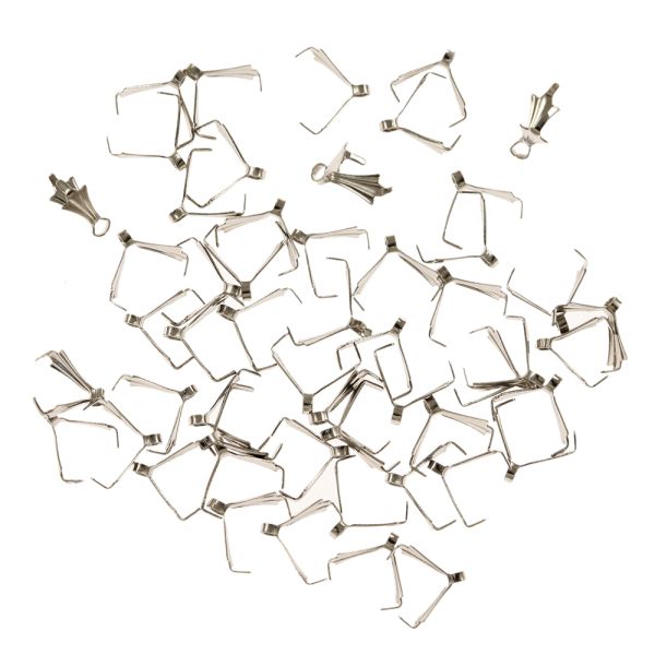 Triangle Ice Pick Bail, 10mm, Imit. Rhodium (72 Pieces)