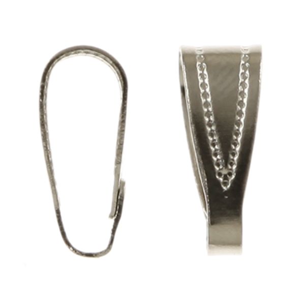 Patterned Pendant Bail, 11mm, Silver (72 Pieces)