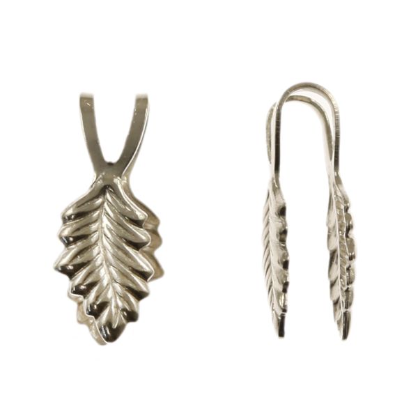 Leaf Pendant Bail, 18x6mm, Silver (36 Pieces)
