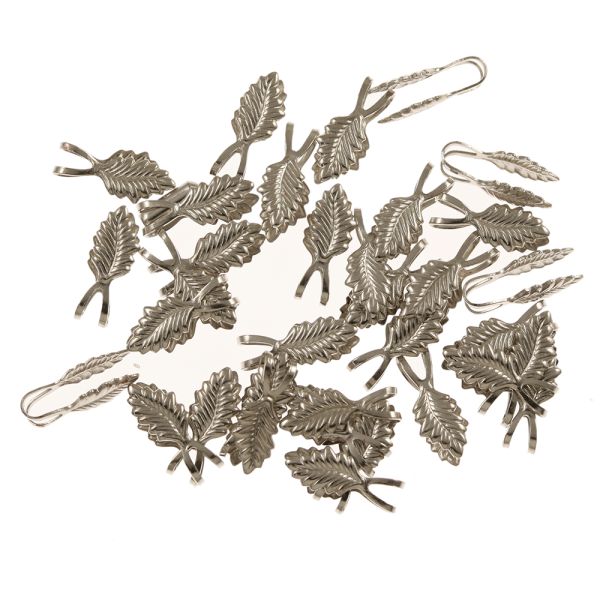 Leaf Pendant Bail, 18x6mm, Silver (36 Pieces)