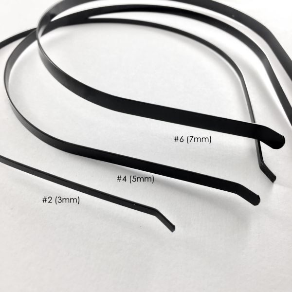 Black Metal Headband Bend 5MM (#4) (12 Pieces)
