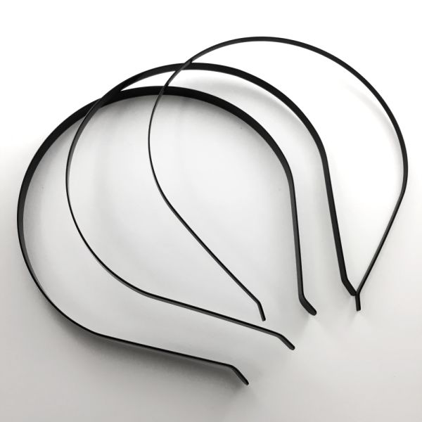 Black Metal Headband Bend 5MM (#4) (12 Pieces)