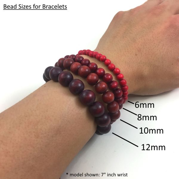 Wood Beads (Waxed) Natural Dark Robles Wood, Round (16