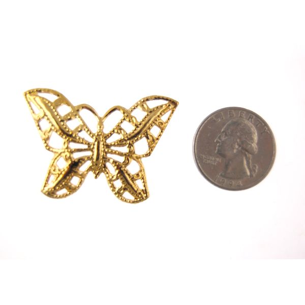Vintage Colored Butterfly Stampings Gold Plated Charms - 44mm x 32mm (36PCS)