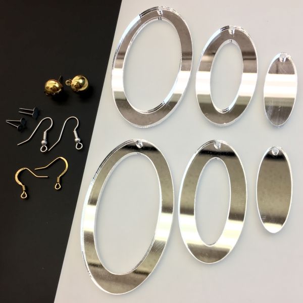 Lucite Pendant Charms, Oval w Hole, 15 x 40mm (CHOOSE COLOR)