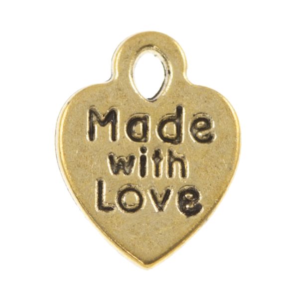 Made with Love Metal Charms (Gold) (35 PCS)
