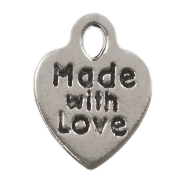 Made with Love Metal Charms (Silver) (35 PCS)