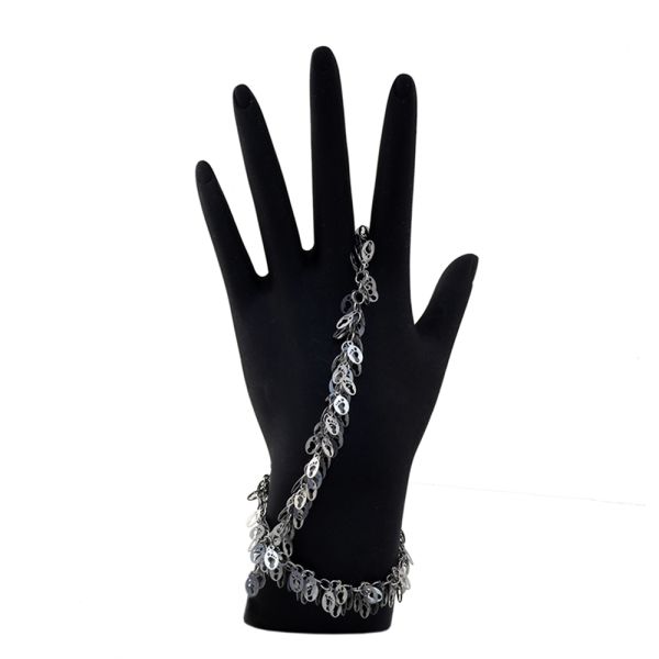 Chain with Footprint Charms, Steel, Silver (Per Foot)