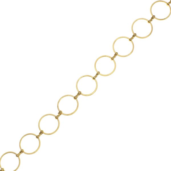 Chain with Connected Circles, Steel, Gold (Per Foot)