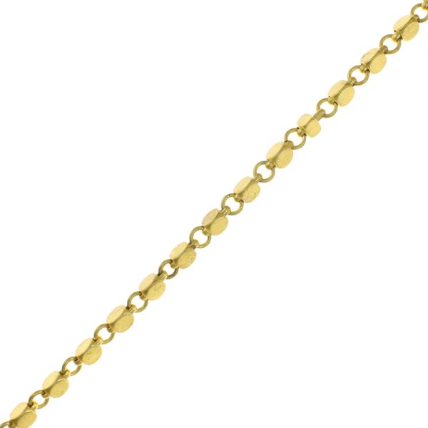 Chain with 3-Sided, Rounded Tri-Circular Beads, Steel, Gold (Per Foot)