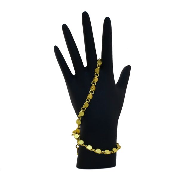 Chain with 3-Sided, Rounded Tri-Circular Beads, Steel, Gold (Per Foot)